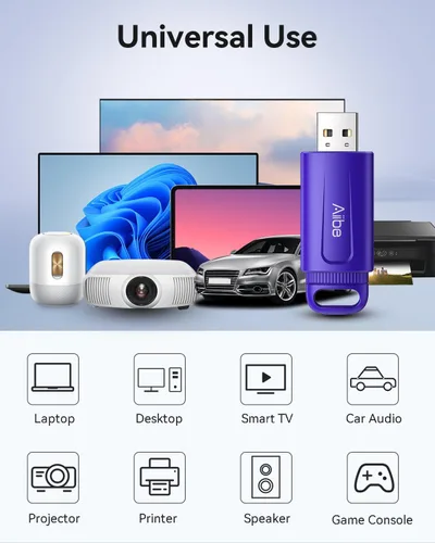 Vista 6 de Aiibe Unidad Flash de 32GB Paquete de 5 USB 2.0 Memory Stick Multipaquete para Laptop (32 GB, Colorido)