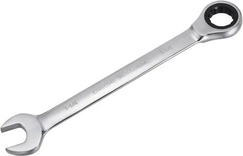 Vista 9 de uxcell Llave combinada de carraca de 1 pulgada SAE de 72 dientes y 12 puntos, llave de caja abierta de trinquete, herramientas Cr-V