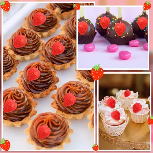 Vista 6 de Newtay Molde de fresa de silicona 3D para cupcakes y fresas para bricolaje, decoración de pasteles, galletas, chocolate, azúcar, polímero, arcilla