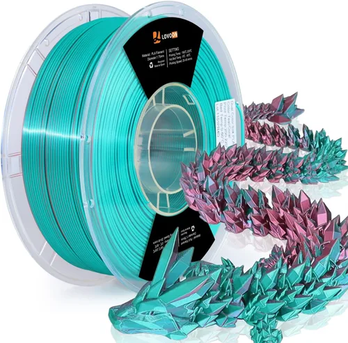 Vista 47 de LOVOON Filamento de ácido poliláctico (PLA) para impresión 3D multicolor, filamento PLA de 0.069 pulgadas, cambio de color doble por ángulo