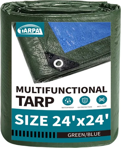 Vista 48 de TARPAL Lona azul de 6 x 6 pies, impermeable de 5 mil lonas pequeñas, cubierta protectora multiusos, cubierta de lona de polietileno para leña
