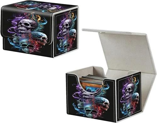 Vista 22 de MTG Commander - Caja de cartas intercambiables, más de 100 tarjetas con funda con funda de piel sintética, caja de almacenamiento de tarjetas
