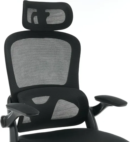 Vista 7 de Silla de oficina ergonómica, silla de escritorio para computadora con malla de respaldo alto y soporte lumbar ajustable, sillas giratorias