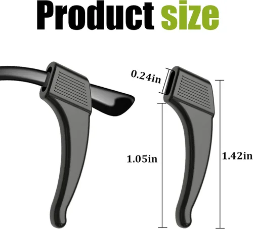 Vista 2 de SMARTTOP 20 pares de agarres antideslizantes para orejas de gafas, ganchos cómodos de silicona elástica, puntas de patillas de gafas, retenedor