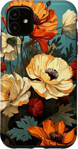 Vista 8 de Funda de flores mexicanas para iPhone XS Max Marigold Flower and Teal Aqua Blue Cyan