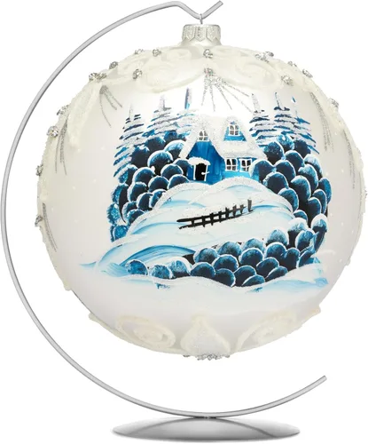 Vista 27 de Adorno de Navidad de Polish Gallery, Explosión Invernal, Bola de Vidrio Soplado (Oro, 6-pulgadas Ø/150mm)
