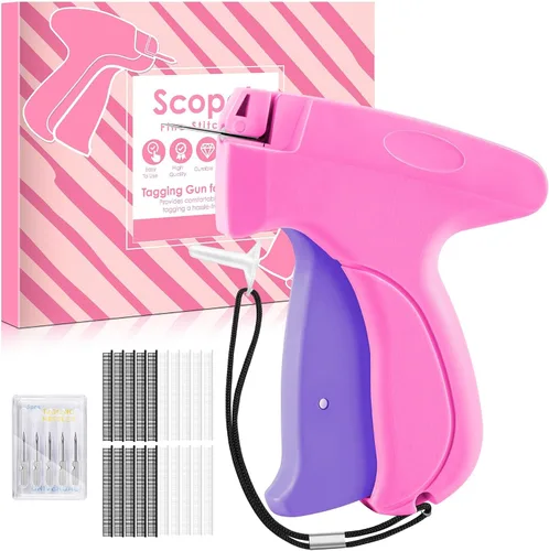 Pistola de puntada para ropa, pistola de puntada de mano, fijador rápido de ropa, mini kit de costura, pistola de micro etiquetado, incluye 6