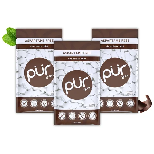 Vista 7 de PUR Gum Chicle sin aspartamo 100% xilitol Chicle natural con sabor a menta fresca, 55 piezas (paquete de 1)