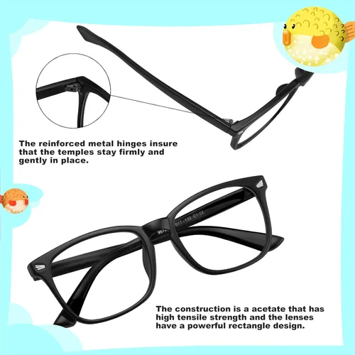 Vista 3 de Lentes de bloqueo de luz azul para niños, niñas, para computadora, juegos, televisión, marco de anteojos ligeros