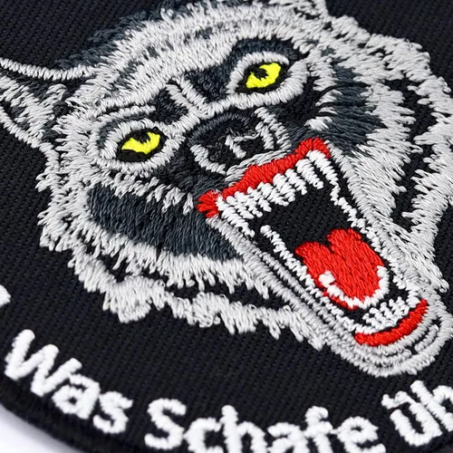 Vista 5 de Biker Sew-On Patch "A Wolf Is Not Interested, What Sheep About Him Thinner." Wolf Sticker Iron-On Alpha Animal Badge for SewingIroning On Wolf