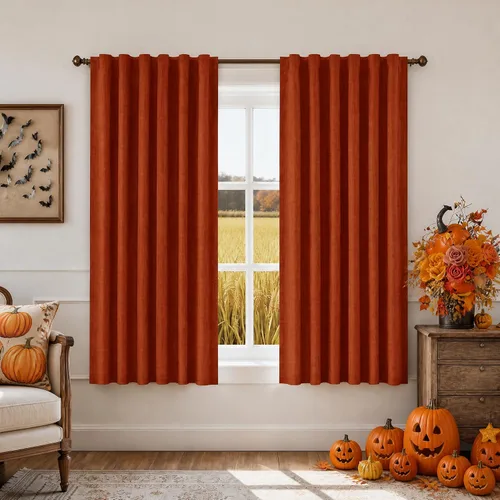 Vista 10 de HOMEIDEAS Cortinas de lino sintético azul polvoriento, 100% opacas, 96 Azul piedra