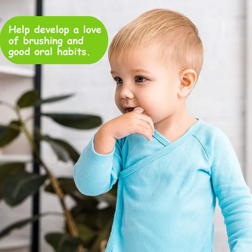 Vista 4 de Boao 36 cepillos de dientes de dedo de bebé con estuche de almacenamiento, cepillos de dientes para bebés y niños pequeños, limpiadores de lengua
