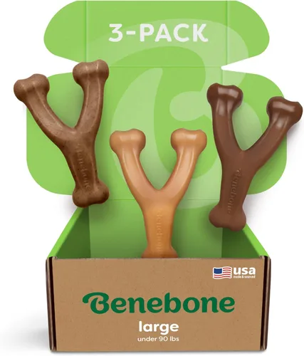 Vista 15 de Benebone Wishbone - Juguete masticable duradero para perros para masticadores agresivos, fabricado en Estados Unidos, pequeño, sabor a tocino real