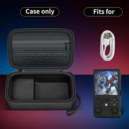 Vista 6 de casmilee Retro Gaming Console Case for R36MAX Game Consoles, Handheld Gameboy Video Emulator Storage Holder Organizer, Portable Carrying Bag for USB