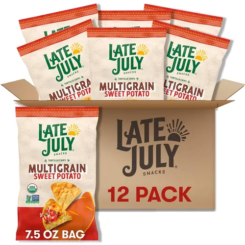 Vista 11 de LATE JULY Snacks - Sal marina de grano múltiple y chips de tortilla orgánicos de lima, bolsa de 7.5 onzas (paquete de 12)