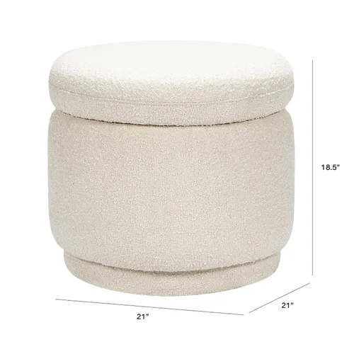 Vista 3 de Babyletto Enoki - Otomana de almacenamiento en ramo de marfil, oro Greenguard y certificado CertiPUR-US