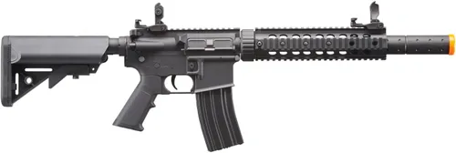 Vista 3 de Lancer Tactical Gen 2 SD M4 Polímero (Long Rail) - Rifle AEG de Piactinny con riel completo/semiautomático con 0.20g BBS, cargador y batería