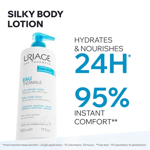 Vista 2 de Uriage Eau Thermale Moisturizing Body Lotion With Shea Butter & Hyaluronic Acid, Hydration For 24 Hours, Light Silky Body Moisturizer, Lovely Floral