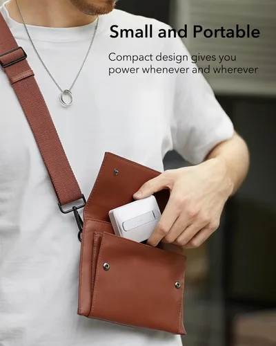 Vista 8 de ESR 5,000mAh Kickstand Wireless Power Bank with USB-C Cable(HaloLock), Compatible with MagSafe Battery Pack, Magnetic Portable Charger for iPhone