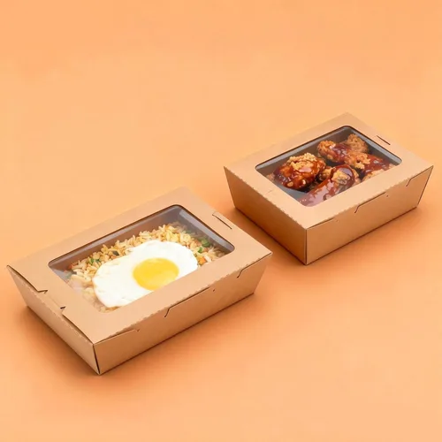 Vista 6 de SEUNMUK 30 cajas de comida marrón kraft de 40 onzas, contenedores desechables de papel kraft para llevar, recipientes de comida para llevar