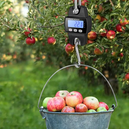 Vista 3 de RoMech Báscula colgante digital de 660 libras con funda de aluminio fundido, mini escala de mano de 661.4 lbs con ganchos para granja, caza, pesca