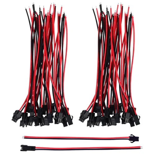 Adaptador de conector macho y hembra de 22 AWG de 2 pines con cable eléctrico de 5.315 in para luz LED, 20 pares
