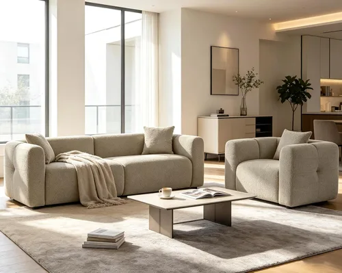 Vista 17 de VANOMi Juego de sofá modular seccional extragrande en forma de nube con sofá de 95" y sillones de 42" para sala de estar, juego de muebles tapizados