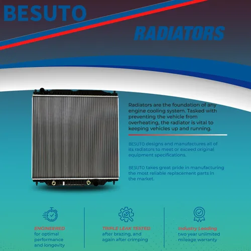 Vista 2 de BESUTO Radiador de aluminio Compatible con Dodge B SERIES/RAM VANS 3.9 V6, 1994-2003 Grosor del núcleo de 1.024 in Sustituye a CU1707