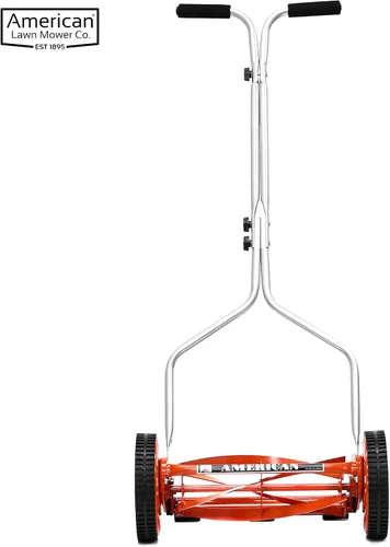 Vista 3 de American Lawn Mower - Cortacésped de 14 pulgadas con carrete de empuje de 4 cuchillas + sacapuntas de mano