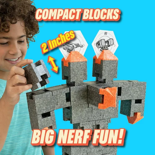 Vista 3 de Castle Pack – Objetivos construibles y destruibles para pistolas Nerf – para niños mayores de 6 años – Juego de objetivos extremos y desafío