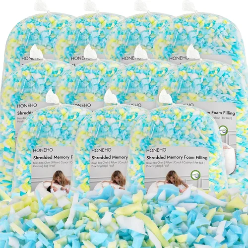 Vista 10 de Relleno de Espuma Viscoelástica Triturada de 5 Libras para Puf, Partículas de Gel Añadidas Cómodo y Suave, Muy Adecuado para Rellenar Pufs