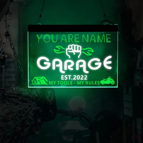 Vista 10 de Letrero de neón de garaje personalizado, luz LED, letrero de barra para hombres, letrero LED personalizado