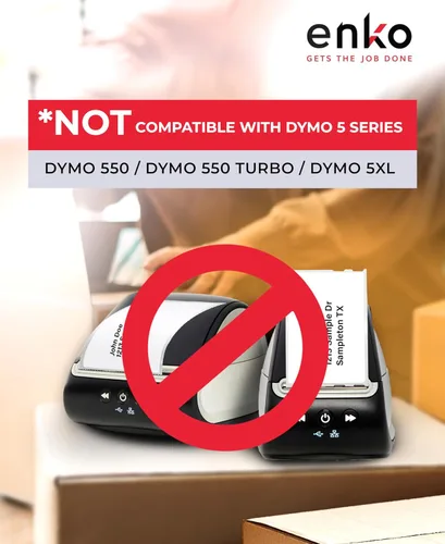 Vista 5 de enKo (6 rollos, 1320 etiquetas) Etiquetas de dirección y envío 30323 (2-1/8 x 4") Compatible con Dymo LabelWriter