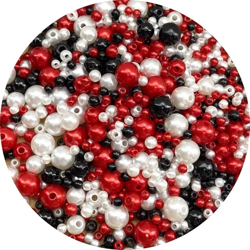 Vista 16 de Cuentas de perlas mixtas de 30 a 0.315 in, perlas redondas sueltas de satén, cuentas de plástico para hacer joyas, aretes, pulseras, collares