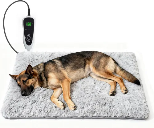 Vista 16 de Almohadilla térmica para gatos de 17 x 13 pulgadas con interruptor de termostato inteligente y tubo de protección de línea de alimentación