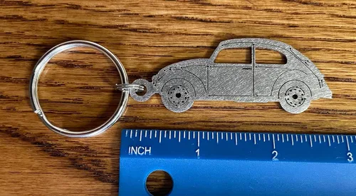 Vista 3 de Escarabajo Bug Llavero Ornamento Laser Cut Metal Car Llavero USA, plateado