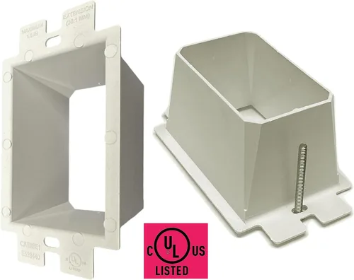 Vista 3 de iMBAPrice IMBA-BE1 - Extensor de caja de toma de corriente eléctrica no metálica de 1 banda para accesorios de receptáculos de interruptor
