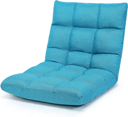 Vista 12 de Giantex Sofá de suelo, silla de videojuegos con 14 posiciones ajustables, respaldo acolchado, asiento acolchado para el suelo, silla plegable