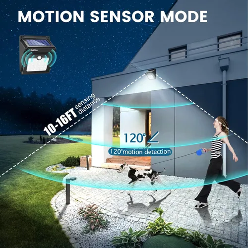 Vista 4 de Luces solares para exteriores, inalámbricas, sensor de movimiento, luces solares para exteriores, impermeables, para puerta delantera, patio