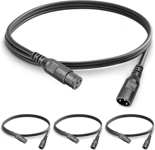 Vista 8 de MAD OWL Cable de conexión XLR macho hembra XLR de 3 pines, cable XLR de 10 pies 9.8 ft, conectores de extensión de cable DMX macho y hembra, cable