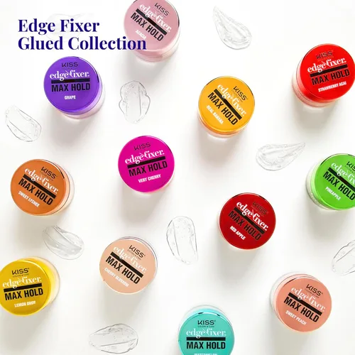 Vista 6 de Red by Kiss Edge Fixer 24 Hour Maximum Hold Edge Wax No Flaking Biotina B7 Gel para el cabello con infusión de biotina B7, 1.01 onzas líquidas