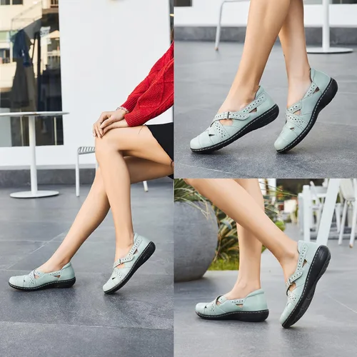Vista 6 de TERRIKAT Mocasines casuales para mujer, lindos mocasines cómodos para caminar, zapatos planos de cuero para conducir, mocasines de moda con punta