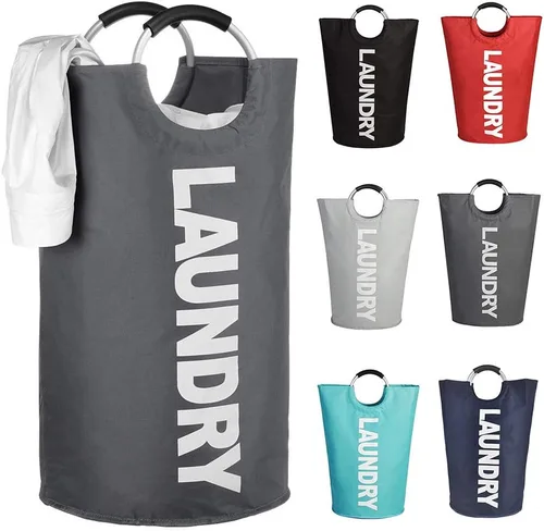 Vista 9 de Mziart Bolsa para lavandería plegable con manijas de aleación para universidad, campamento y el hogar