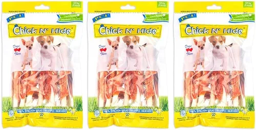 Vista 8 de PCI Pet Center Inc Chick N' Hide - Contenedor de 1 libra de palitos de cuero crudo envueltos en pollo