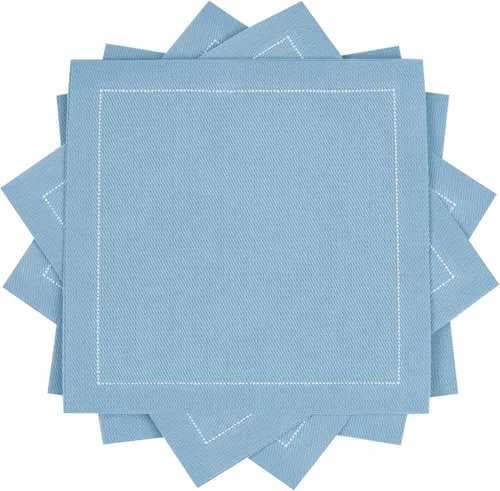 Vista 29 de Servilletas de cóctel de algodón blanco, 100% algodón, paquete de 50 unidades, 4.5 x 4.5 pulgadas, calidad de hotel, suaves y absorbentes, ideales