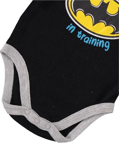 Vista 6 de BATMAN Baby Boys Clothes 3-Piece Set with Bodysuit, Pants, and Bib Set