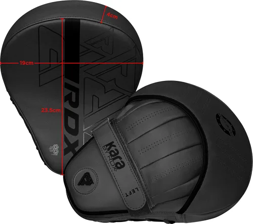 Vista 3 de RDX Almohadillas de boxeo Curvadas Focus Mits, Maya Hide Leather Kara Hook and jab Training Pads, correa ajustable ventilada, MMA Muay Thai