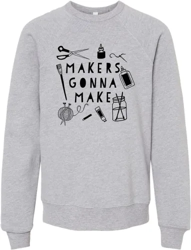 Vista 6 de Long Sleeve Unisex Kids' Sweatshirt, Unisex Graphic Sweatshirt, Shirts with Sayings, Heather Gray or Mauve