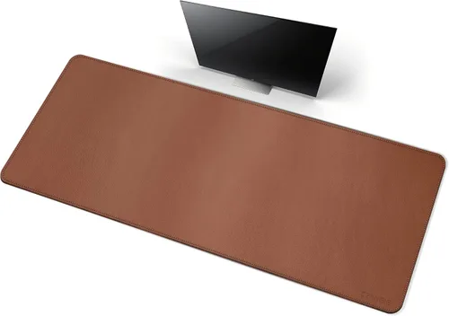 Vista 32 de CENNBIE Tapete de escritorio de cuero, 55 x 19.6 pulgadas, protector de escritorio extra grande, alfombrilla antideslizante extendida, alfombrilla