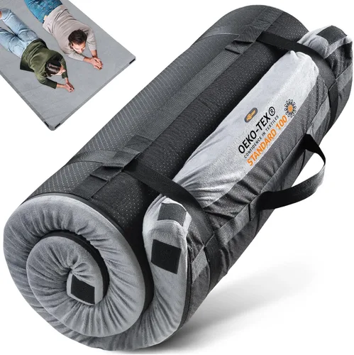 Vista 12 de GAIALOOP 4 INCH Extra Thick Memory Foam Camping Mattress, 30D Foam Camp Pad for Car Tent Cot, Roll Up Mattress for Guests Sleepovers RV Truck Camper